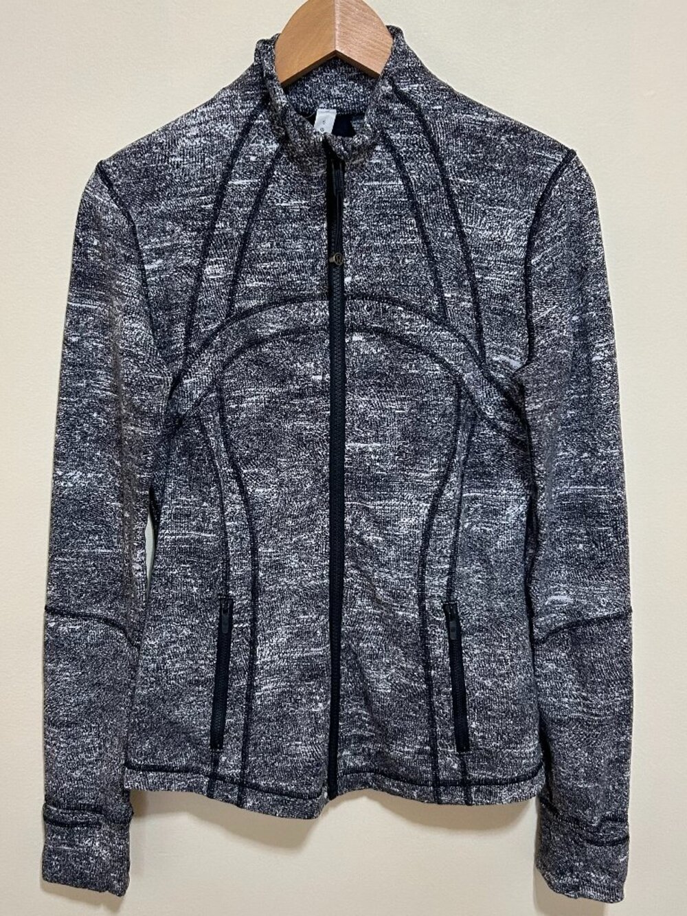 Lululemon Define Jacket Rush Jacquard Black White Size 6